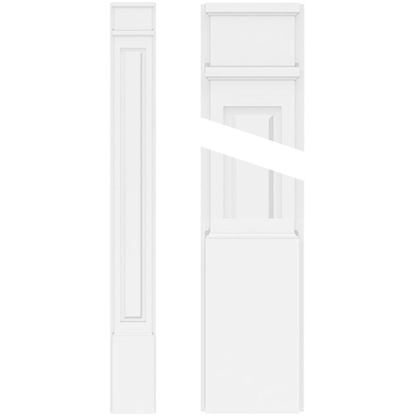 Ekena Millwork Raised Panel PVC Pilaster w/Decorative Capital & Base, 10"W x 102"H x 2"P PILP10X102RP02-2 - main